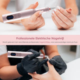 Vesfy Elektrische Nagelvijl - 20000 RPM - Draadloos & Oplaadbaar - 12 Bitjes + 36 Schuurrolletjes - Manicure & Pedicure - Valentijn