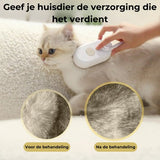 Luxe Kattenborstel - Hondenborstel - Kattenkam met Massagefunctie - met Stoom - Kortharig - Langharig - Wit