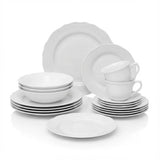 Serviesset 6 persoons Alma - Klassiek Servies Porselein 30-delig - Wit