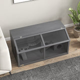 Houten Hamsterkooi met Houten Huis 52x100x50 cm - Grijs