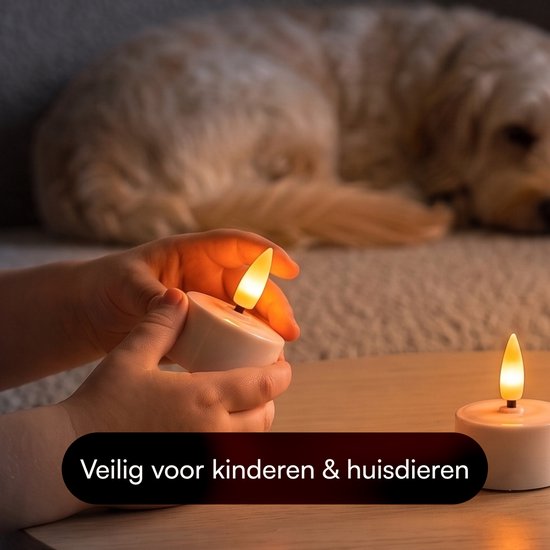 Fidali Led Kaarsen met Afstandsbediening - Oplaadbare Waxinelichtjes 12x - Dimbaar met Timer - Theelichtjes Oplaadbaar - Flikkerende Vlam - Kerst Kaarsen