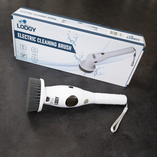 Lodgy® Elektrische Schoonmaakborstel - Schoonmaakborstel - Schrobber met Steel - Schrobmachine - Schrobborstel - Wasborstel met Telescopische Steel - 7 Opzetstukken