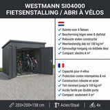 Westmann Fietsenberging - fietsen opslag 200x203x158 cm - Antraciet