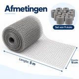 Muizengaas RVS – 7x Muizenweringsgaas 15 cm x 5 Meter – Rattengaas RVS – Stootvoegrooster – Ongediertewering voor Muizen, Ratten en Marters – Roestvrij Staal