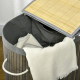 4goodz 100 L Wasmand Bamboe met Deksel 2 Secties - Uitneembare Waszak