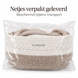 Luiermand voor Commode – Baby Organizer met Uitneembare Vakken – Commodemandje met Handvatten – 36 x 22 x 18 cm – Opbergmand voor Luiers, Doekjes & Babyverzorging – Beige