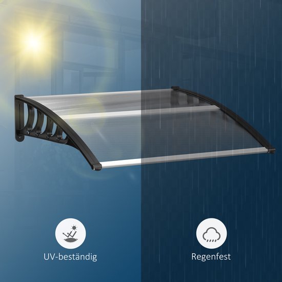 4goodz Deurluifel Afdak 96x103x27 cm met UV-, Regen- en Zonbescherming