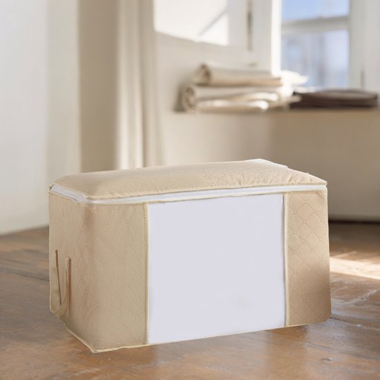 Hoogwaardige Opbergtas voor kleding - Wit - Organizer voor Dekbed - Opbergzak - Opberger voor Seizoenskleding - Zak om ruimte te besparen - Opslag voor dekbed en kleding - Bescherming voor Kleding - Oplossing voor Winterjassen