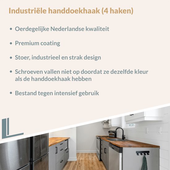 Marcellis - Industriële handdoekhaak - ophanghaak - haken - staal - incl. bevestigingsmateriaal