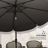Parasol - 269 cm - Achthoekig Met UV Bescherming - Voor Tuin - Polyester - Donkergrijs