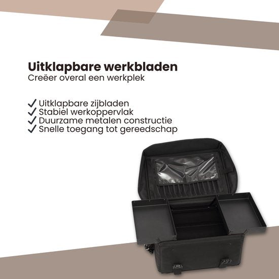 Pedicurekoffer met Wieltjes - Zwart - 60x41x30 cm - Pedicure case - Ambulante Pedicure Koffer