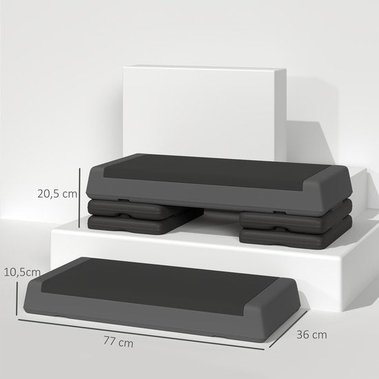 In 3 hoogte verstelbare anti-slip aerobic Stepbank - tot 250 kg