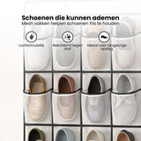 Schoenenkast Hangend - Schoenenzak 24 vakken - Opbergen van Schoenen aan Deur - Schoenenzak Wit - Oplossing voor rondslingerende schoenen - Hoogwaardige Schoenenkast
