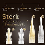 Plastic Champagneglazen - 120 Stuks - Gouden en Zilveren Glitter - Voor Bruiloften, Verjaardagen & Feesten, 135ml - Herbruikbaar