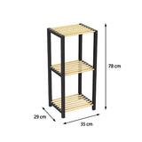 Fixwood Opbergrek 3 Lagen – Kunststof & Hout – Lichtgewicht Multifunctioneel Kastje – Voor Keuken, Woonkamer of Badkamer – 78 x 35 x 29 cm