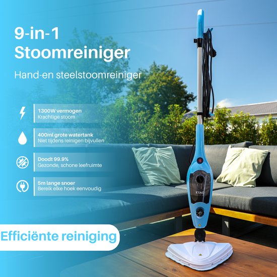 Kymo Stoommop - Stoomreiniger vloer - Stoomdweil - Vloerreiniger - Elektrische Dweil