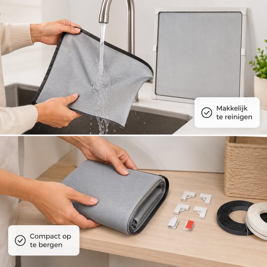 Magnetisch Insectenhor voor - 150 150 - Zelf Op te - Grijs