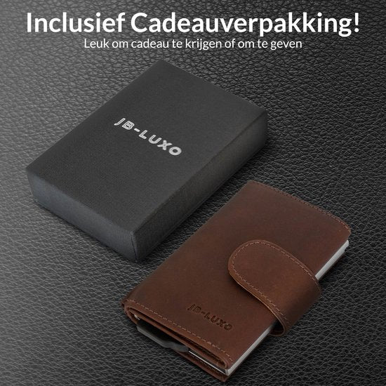 JB-Luxo Pasjeshouder - Uitschuifbaar - RFID Anti-Skim - Pasjes - en Aluminium