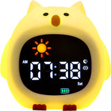 Kinderwekker Uil met Nachtlampje – Digitale Wekker Kind – Slaaptrainer Kinderwekker – LED Klok met Kleurenlicht – Oplaadbare Wekker Kinderkamer – Alarmklok voor Peuter en Kind