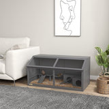 Houten Hamsterkooi met Houten Huis 52x100x50 cm - Grijs