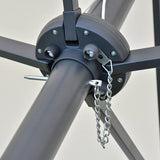 4goodz Duo-parasol 460x270 - brede XL parasol - Donkergrijs