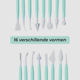 8-Delig Modelleer Sticks met 16 Verschillende vormen - Shape Sculpting Fondant Tool Set - Taart decoratie Gereedschap
