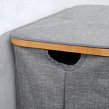 4goodz Wasmand met deksel - Bamboe frame 33x50x3350 cm - Grijs