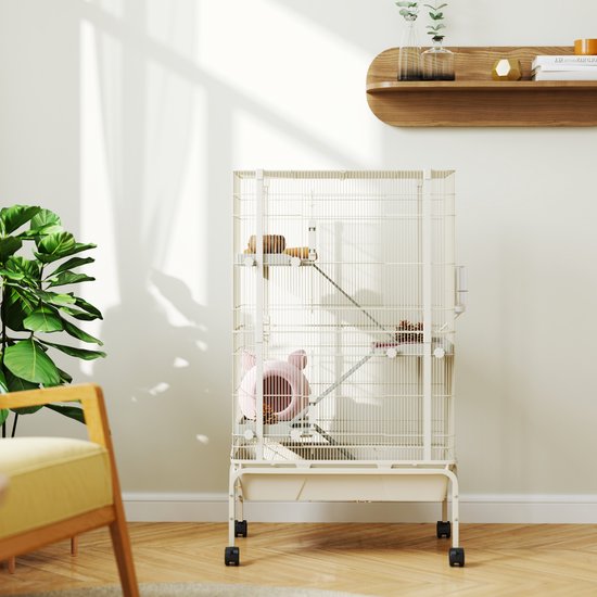 Chinchilla en Hamsterkooi met 4 Verdiepingen - 48x88x150 cm