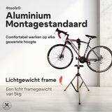 4toolz® Fiets Reparatiestandaard PRO – Aluminium – 360° Draaibaar - Met Gereedschapsbakje