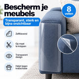 Anti Krab Vellen Kat – 8 XXL Meubelbeschermers – 43,2 x 30,5 cm – Transparante Zelfklevende Krabfolie – Op Maat te Knippen – Voor Bank, Meubels & Deuren