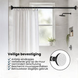 Douchestang Uitschuifbaar - Zwart - 66 cm tot 99 cm - Universeel - Douchestang zonder Boren - Douchestang Verstelbaar - Douchegordijnstang - Gordijnstang