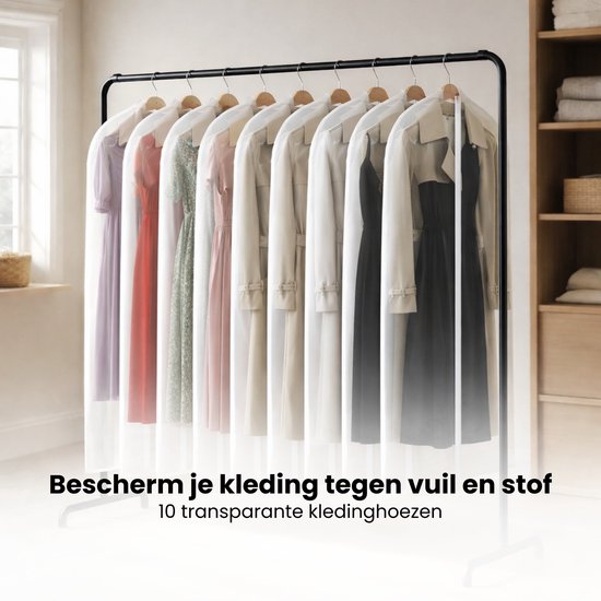 Kledinghoes - 10 stuks - 160x40 - Wit - Kledinghoezen - Kledinghoes Wit - Trouwjurkhoes - Kostumhoes
