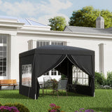 4goodz Partytent Paviljoen 3x3m - Opvouwbaar met 4 Zijwanden en Rits - zwart