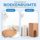 NovaWare® Boekensteun - 4 Stuks - Boekensteunen - Plank Organizer - Boekenhouder – Boekenrek - Boeksteun - Walnoothout