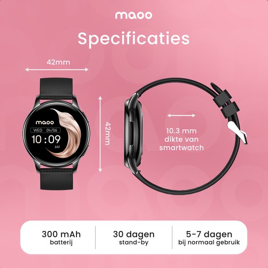 Maoo Ventura - Premium AMOLED Smartwatch Dames