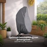 Beschermhoes Hangstoel Egg - Grijs - 190 x 115 cm - Waterproof - Universeel model - Hoes van Egg Chair - Waterdichte Beschermer voor Egg Stoel met Standaard