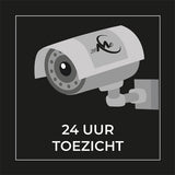 24ME® - Set van 4 Camerabewaking Stickers – 10cm x 10cm - Beveiligingsstickers voor Binnen en buiten - Weerbestendig en Zelfklevend