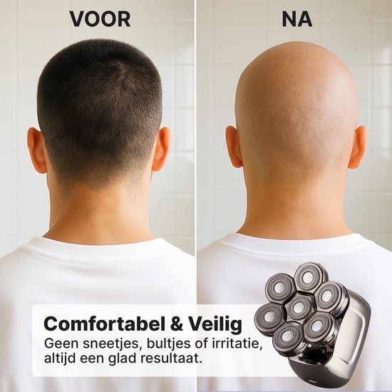 Carewat Glad Pro - Scheerapparaat Mannen - Elektrisch 6-in-1 - Hoofd & Gezicht - Nat & Droog - Trimmer & Tondeuse - Draadloos Opladen