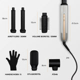 MAE® Airstyler II - Föhnborstel & Krulborstel - Krultang 5 in 1 Multistyler - Hairwrap - Haarstyler - Zilver