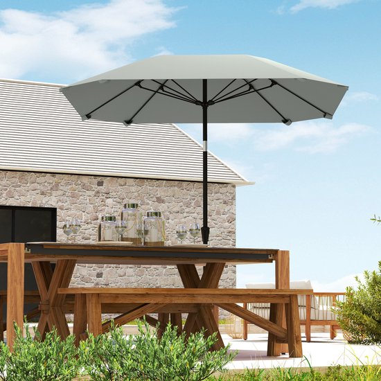 Parasol 233cm Vierkant Kantelbaar - Aluminium buis, Glasvezel