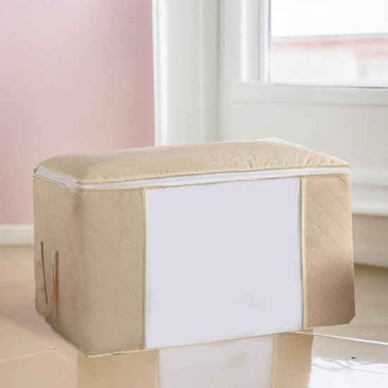 Hoogwaardige Opbergtas voor kleding - Wit - Organizer voor Dekbed - Opbergzak - Opberger voor Seizoenskleding - Zak om ruimte te besparen - Opslag voor dekbed en kleding - Bescherming voor Kleding - Oplossing voor Winterjassen