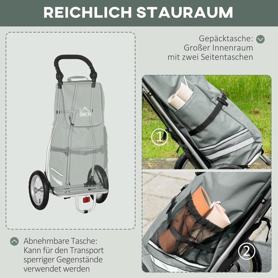 4goodz 3-in-1 Boodschappentrolley Winkelwagen Fietsaanhanger Steekwagen