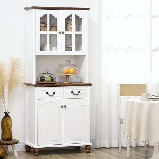 Keukenkast buffetkast met 2 laden en 2 Open vakken 76x38x182 cm