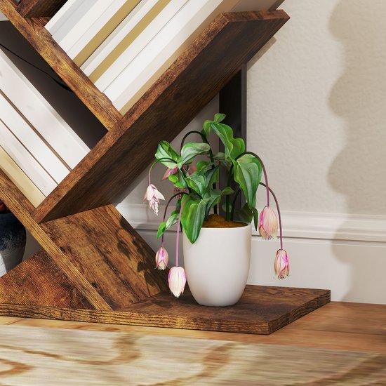 Homcom Design Boekenstandaard met 9 Niveaus - 158 cm hoog - Bruin