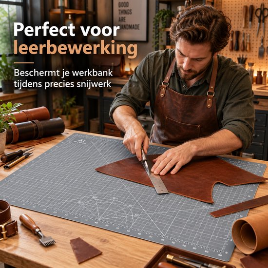 Snijmat A1 – 90 x 60 cm – Zelfherstellende Snijmat 3 mm Dik – Grote Cutting Mat met Raster, Maatverdeling & Snijhoeken – Voor Hobby, Naaien & Knutselen