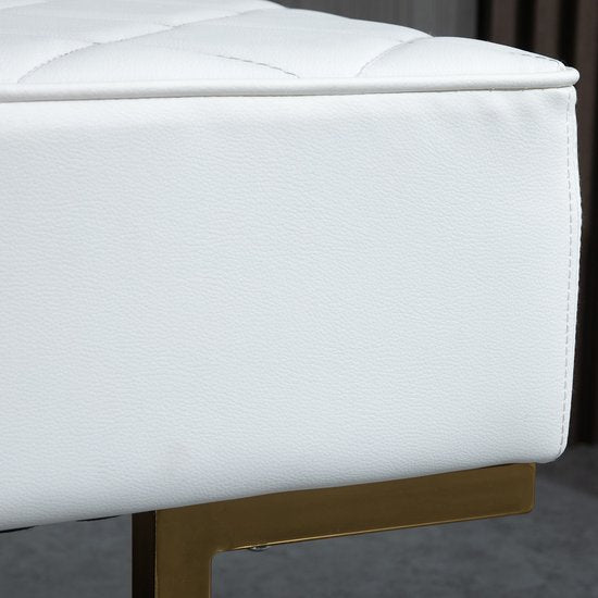 art deco hocker bankje poef creme