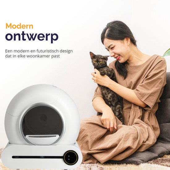 Viervoeter - Automatische Kattenbak - Zelfreinigend - incl Matje en 3 rollen Opvangzakjes