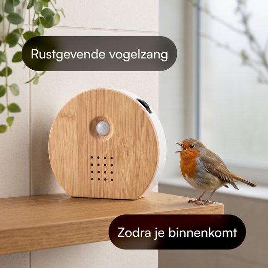Fidali Vogelhuisje met geluid - bewegingssensor - Vogelgeluiden Huisje Voor op Toilet - vogelgeluiden