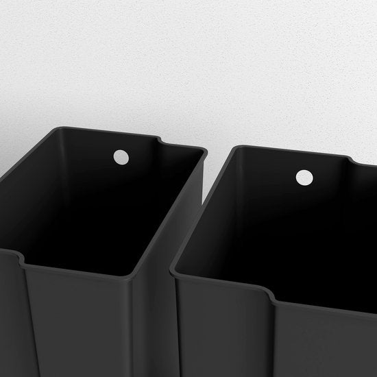 Pedaalemmer met 2x25L compartimenten - Soft-Close deksel - Zwart