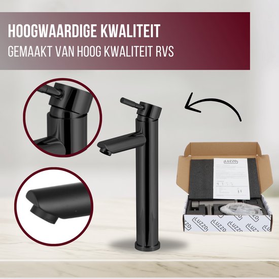 Luzzo® Como - RVS Wastafelkraan Hoog